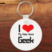 Ik hou van mijn videogame geek sleutelhanger (Voorkant)