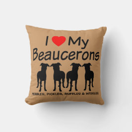 Ik hou van mijn vier beauceron honden kussen