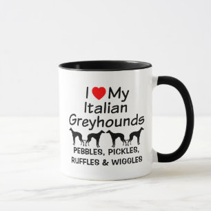 Ik hou van mijn vier Italiaanse windhonden Mok