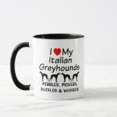 Ik hou van mijn vier Italiaanse windhonden Mok (Links)