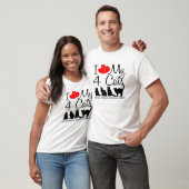 Ik hou van mijn vier katten t-shirt (Unisex)