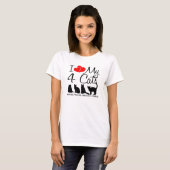 Ik hou van mijn vier katten t-shirt (Voorkant volledig)