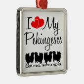 Ik hou van mijn vier pekinees honden Ornament (Rechts)