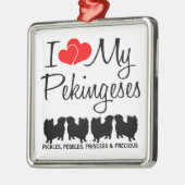 Ik hou van mijn vier pekinees honden Ornament (Links)