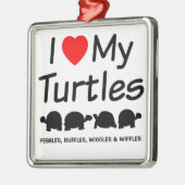 Ik hou van mijn vier schildpadden metalen ornament (Links)