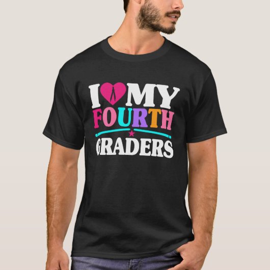 Ik hou van mijn vierde klas eerste dag van de scho t-shirt (Voorkant)