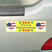 Ik hou van mijn Vietnam veteraan Bumpersticker (Op auto)