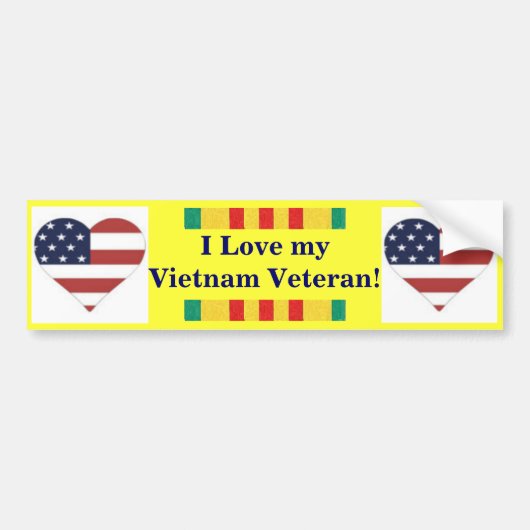 Ik hou van mijn Vietnam veteraan Bumpersticker (Voorkant)