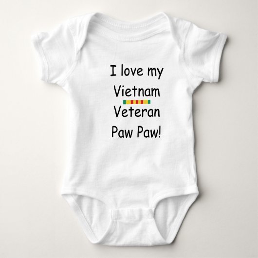Ik hou van mijn Vietnam Veteran Paw Creeper Romper (Voorkant)