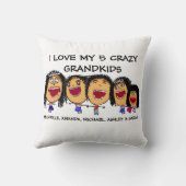 Ik hou van mijn vijf kleinkinderen Cartoon Kussen (Achterkant)