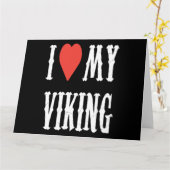 Ik hou van mijn Viking kleding Valentijnsdag cadea Kaart (Gele Bloem)