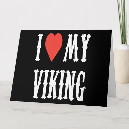 Ik hou van mijn Viking kleding Valentijnsdag cadea Kaart (Voorkant)