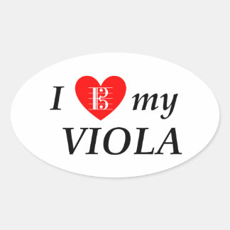 Ik hou van mijn Viola (ik hoor mijn Viola) Ovale Sticker