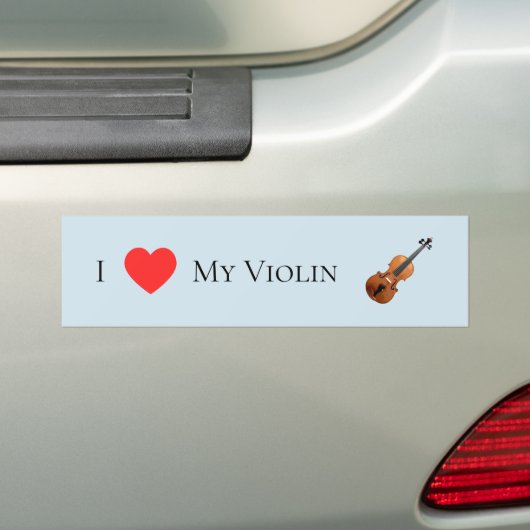 Ik hou van mijn Violin Bumpersticker (Op auto)