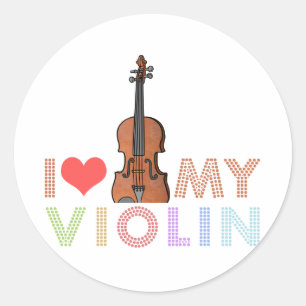 Ik hou van mijn Violin Ronde Sticker