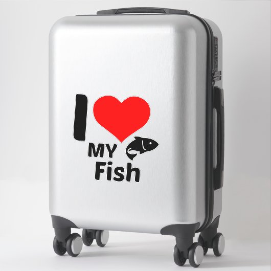 Ik hou van mijn vis sticker (Koffer)