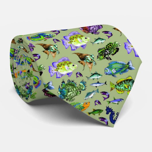 Ik hou van mijn vis stropdas #3 (Opgerold)