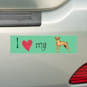 Ik hou van mijn Vizsla Bumpersticker (Op auto)