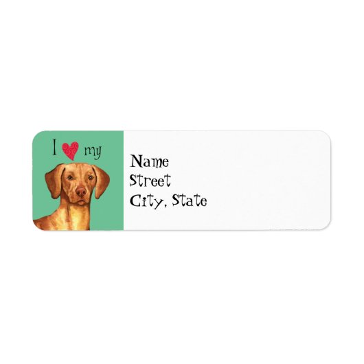 Ik hou van mijn Vizsla Etiket (Voorkant)