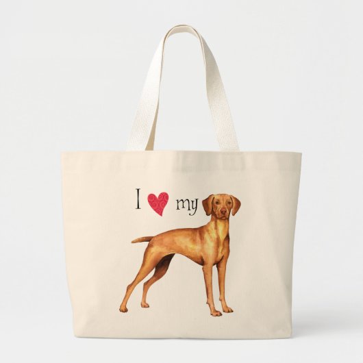 Ik hou van mijn Vizsla Grote Tote Bag (Voorkant)