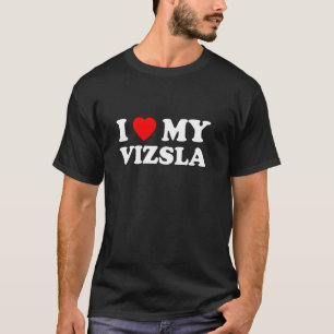Ik hou van mijn Vizsla Hart Hond Moeder & Vader T-shirt
