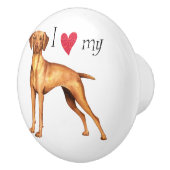 Ik hou van mijn Vizsla Keramische Knop (Rechts)