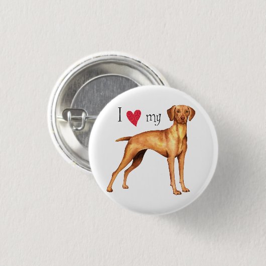 Ik hou van mijn Vizsla Ronde Button 3,2 Cm (Voorkant /achterkant)