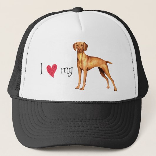 Ik hou van mijn Vizsla Trucker Pet (Voorkant)