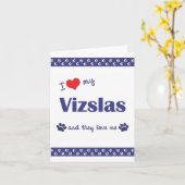 Ik hou van mijn vizslas (meerdere honden) kaart (Gele Bloem)