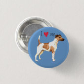 Ik hou van mijn Vloeiende Fox Terrier Ronde Button 3,2 Cm (Voorkant /achterkant)