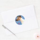 Ik hou van mijn Vloeiende Fox Terrier Ronde Sticker (Envelop)