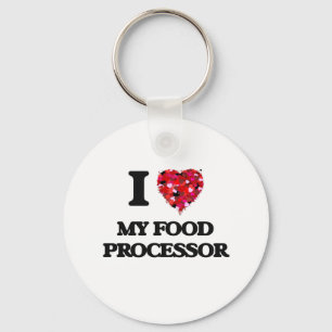 Ik hou van mijn voedselprocessor sleutelhanger