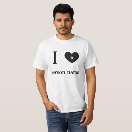 Ik hou van mijn "voeg je naam toe"-aangepaste t-shirt (Voorkant volledig)