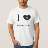 Ik hou van mijn "voeg je naam toe"-aangepaste t-shirt (Voorkant)