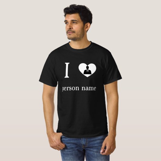 Ik hou van mijn "voeg je naam toe"-aangepaste t-shirt (Voorkant volledig)