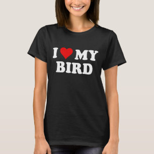 Ik hou van mijn vogel - Hart T-shirt