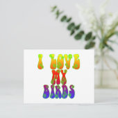 Ik hou van mijn vogels briefkaart (Staand voorkant)