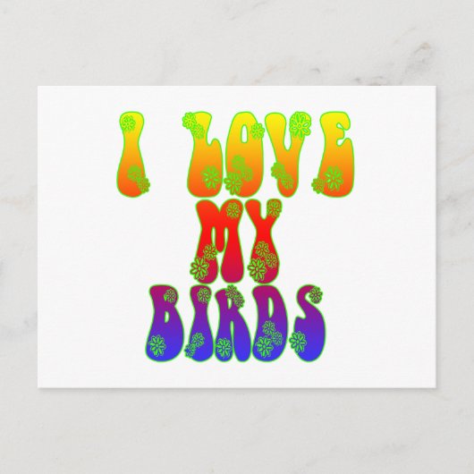 Ik hou van mijn vogels briefkaart (Voorkant)