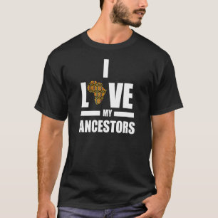 Ik hou van mijn voorouders Kente patroon Afrikaans T-shirt