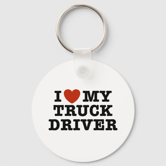 Ik hou van mijn vrachtwagen sleutelhanger (Voorkant)