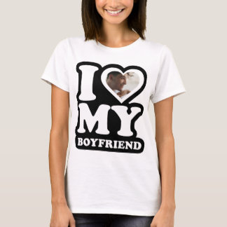 Ik hou van mijn vriend - Aangepaste foto op maat T-shirt