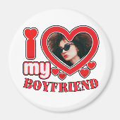 Ik hou van mijn vriend aangepaste hart foto magneet (Voorkant)