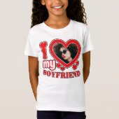 Ik hou van mijn vriend aangepaste hart foto t-shirt (Voorkant)