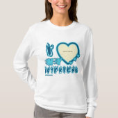 Ik hou van mijn vriend aangepaste lange mouw t-shirt (Voorkant)