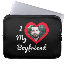 Ik hou van mijn vriend Bae Aangepaste foto Laptop Sleeve