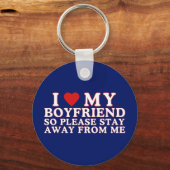 Ik hou van mijn vriend, blijf alsjeblieft weg van  sleutelhanger (Voorkant)