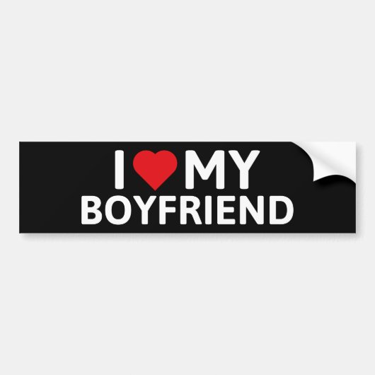 Ik hou van mijn vriend bumpersticker (Voorkant)