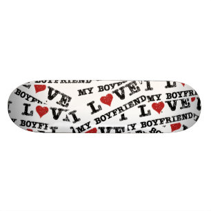 Ik hou van mijn vriend Bumpersticker Skateboard