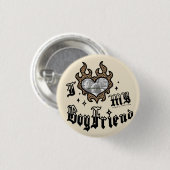 Ik hou van mijn vriend - Cheetah - DingusDesign Ronde Button 3,2 Cm (Voorkant /achterkant)