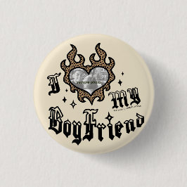 Ik hou van mijn vriend - Cheetah - DingusDesign Ronde Button 3,2 Cm